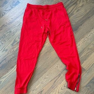 ZYIA Bright Red Joggers with Zipper Detail